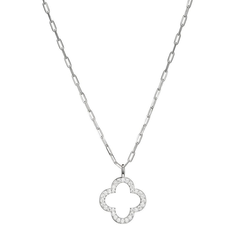Charles Garnier Sterling Silver CZ Clover Pendant