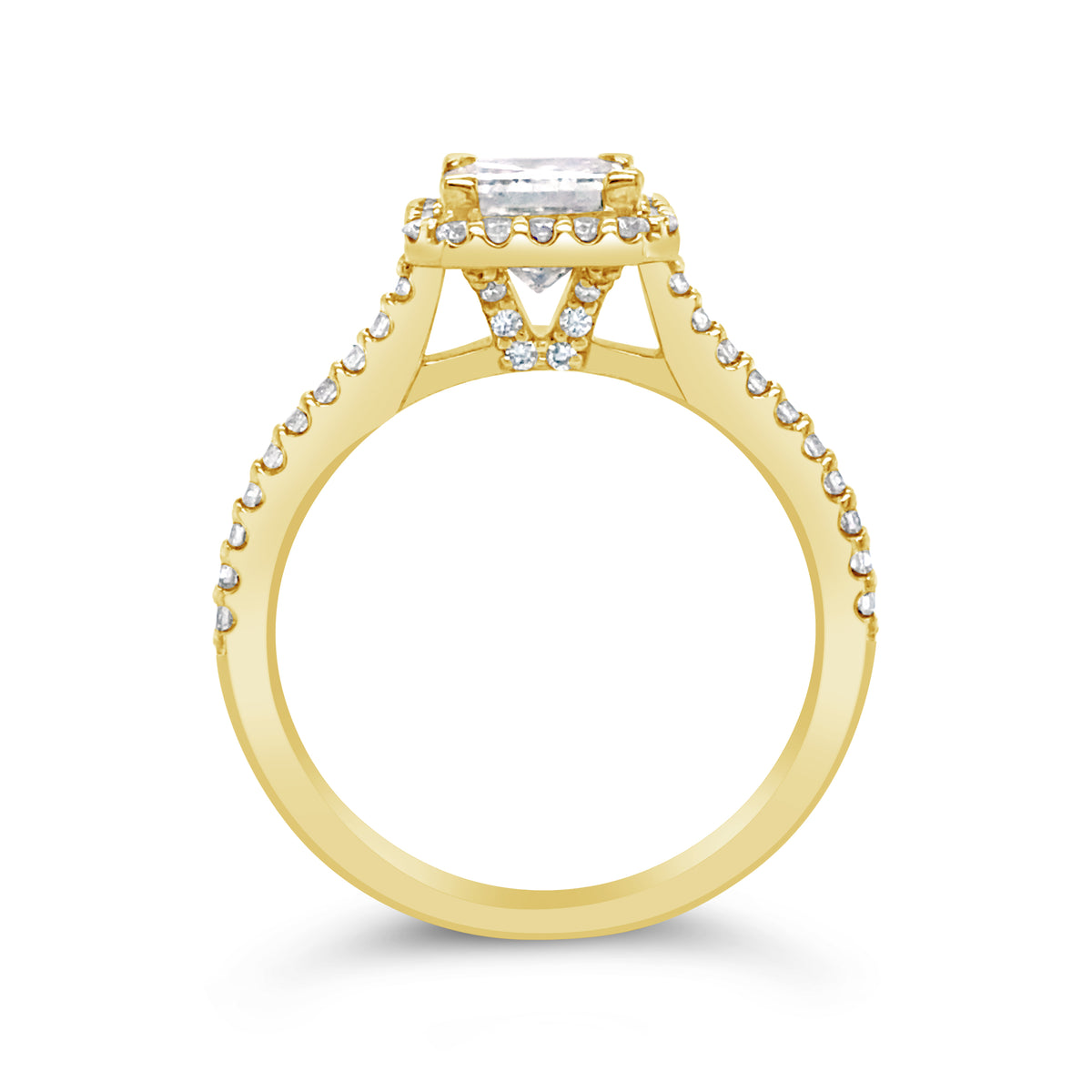 Diamond Halo Engagement Ring, view 3