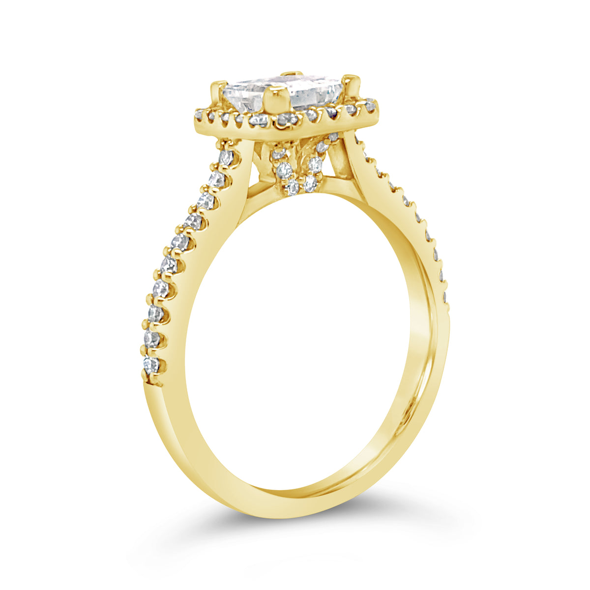 Diamond Halo Engagement Ring, view 4