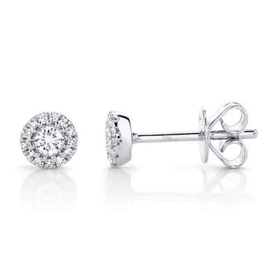 Shy Creations Diamond Halo Stud Earrings, view 2