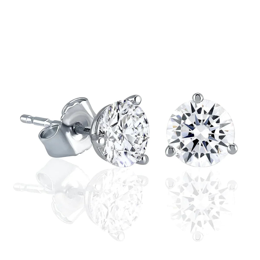 Thomas Markle Jewelers Classic Round Natural Diamond Stud Earrings