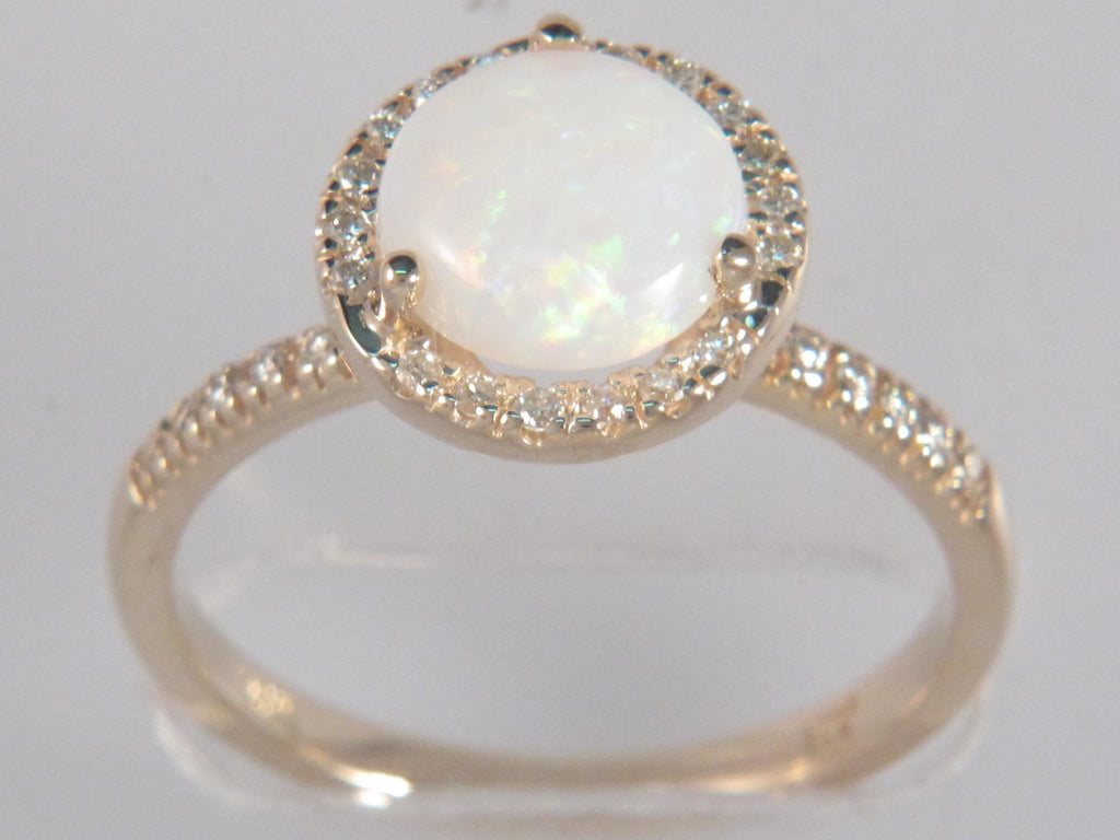 Ryan Gems Opal and Diamond Halo Ring, view 2