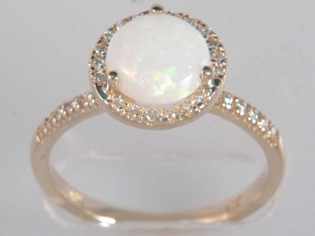 Ryan Gems Opal and Diamond Halo Ring, view 2